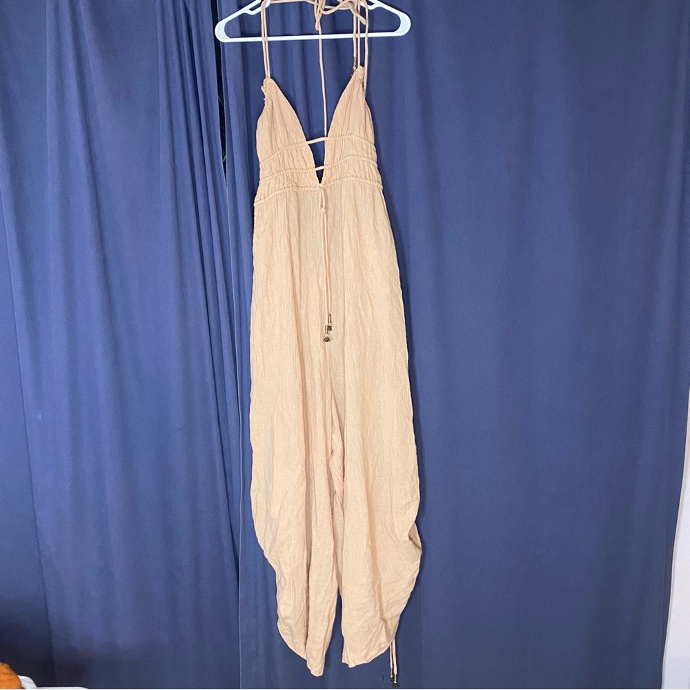 Free People Whatever You Want Jumpsuit Size Large Blush Pink - Picture 3 of 12